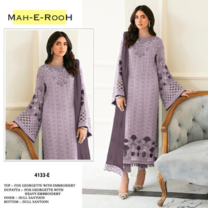ชุดสูทผ้า Georgette ปากีสถานดีไซน์ใหม่พร้อมลายปัก salwar kameez สำหรับโอกาสพิเศษในราคาจำนวนมาก - Product Image 4