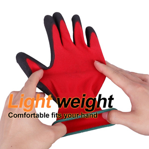 XINGYU Hombres <span class=keywords><strong>13g</strong></span> Poliéster <span class=keywords><strong>PU</strong></span> Recubierto Construcción Grden Guantes Antideslizantes PARA EL Trabajo Guantes de Trabajo de Seguridad de Color Rojo - Product Image 5