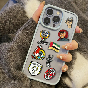 Cina fornitore Logo Design personalizzato Saudi Arabia Bahrain Kuwait Qatar metallo smalto spille 3M adesivo per cellulare - Product Image 2