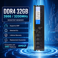 RAM de bureau RuiChu 32 Go DDR4 3200 MHz ECC, moule privé, PC4-25600 288PIN DIMM 1.2V, haute performance pour mise à niveau PC AMD, en stock
