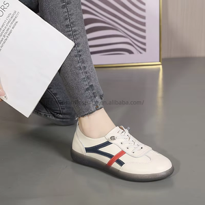 Women's White Leather Sneakers Spring New Korean Style Jelly <b>Soft</b>-Soled Women's <b>Shoes</b> Versatile Korean Style Sports <b>Shoes</b> - Product Image 4