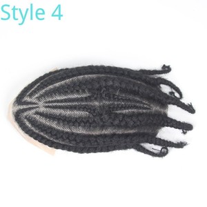 Beebaboo 8 <span class=keywords><strong>trenzas</strong></span> cornrow con cierre de encaje, peluca para <span class=keywords><strong>hombre</strong></span>, cabello humano Remy indio, 130% de densidad, rizo <span class=keywords><strong>afro</strong></span>, negro, 50-70g - Product Image 2