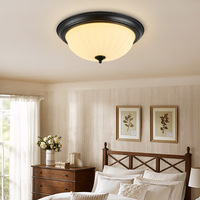 Plafonnier de style américain, lampe de chambre à coucher, simple, rétro, style campagnard français, rond, support de lampe E27, chambre principale, bureau, éclairage