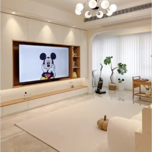 ตู้วางทีวีพีวีซีสีขาวแบบปรับแต่งได้เฟอร์นิเจอร์ห้องนั่งเล่นพร้อมแผงวางทีวีแบบคลาสสิก - Product Image 1