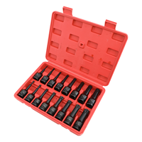 Jeu d'embouts cannelés pour douilles à chocs 1/2, 16 pièces, jeu d'embouts en étoile Torx Master Impact M4 - M19 CR-MO