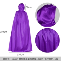 Costume de diable de sorcière de cape de mort noire d'Halloween de longueur différente colorée avec des accessoires de fête de vampire