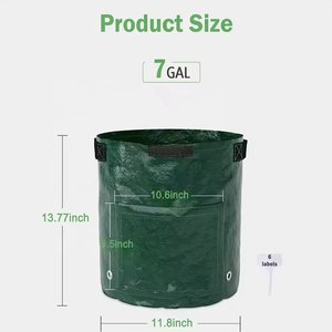 Pots de culture PE de <span class=keywords><strong>10</strong></span> gallons Sac de culture vert pour pommes de terre de jardin Légumes Carotte Oignon Tomate Planteur Sac - Product Image 2
