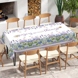Mantel <span class=keywords><strong>de</strong></span> Poliéster con Estampado <span class=keywords><strong>de</strong></span> Hortensias Púrpuras, Disfruta <span class=keywords><strong>de</strong></span> <span class=keywords><strong>las</strong></span> Pequeñas <span class=keywords><strong>Cosas</strong></span>, para Comedor, Precio <span class=keywords><strong>de</strong></span> Fábrica, Gran Venta - Product Image 5