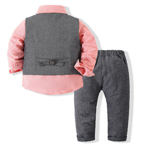 Baby <b>Toddler</b> Boys Shirts Waistcoat Pants 3 Pcs Sets Kids Clothes Children Formal Suits Wedding Party Boutique Boys Clothing Set - Product Image 4