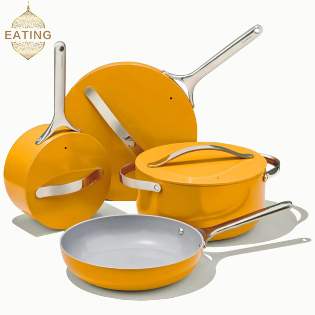 Wholesale 7-PC Aluminum Cookware Set (26/28/18/24cm) - Nonstick Ceramic Coated Pans & Pots with Lids, Bulk Commercial Kitchen