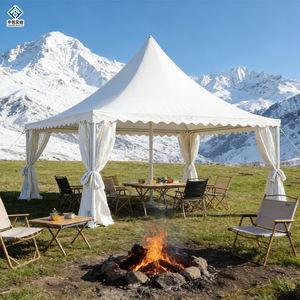 เต็นท์งานแต่งงานหรูหราสีขาวกลางแจ้ง ขนาด 3x3 4x4 5x5 6x6 เมตร ทำจาก PVC สีขาว สำหรับจัดงานปาร์ตี้ ศาลาทรงเจดีย์  มีจำหน่าย - Product Image 1