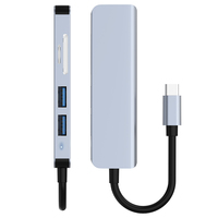 Hub USB C 3.0 Type C 5 en 1, adaptateur multi-splitter avec lecteur de carte TF SD pour Macbook Pro 13 15 Air Pro PC, accessoires informatiques