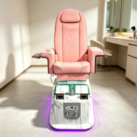 Fauteuil de pédicure spa électrique avec massage, base en marbre et lumière LED