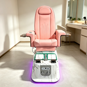 Fauteuil de pédicure spa électrique avec massage, base en marbre et lumière LED - Product Image 3