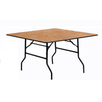 Table pliante carrée en bois de 48 pouces bjflamingo, Table à manger pliante de mariage en plein air