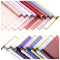 Kemasan bunga desain mewah Korea grosir bunga murah lengan emas buket bunga tahan air kertas pembungkus bunga