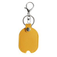 Porte-clés en cuir PU en gros, étui de protection pour clé de voiture en forme de goutte simple, porte-clés avec logo personnalisé en relief, accessoire
