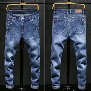 New Wholesale Fashion Men's Jeans High-end Casual Men's Trousers Stretch Slim Trousers Suitable For Matching Clothing