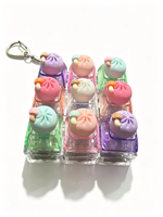 Youpule Mini Bun Dumpling Fidget Clicker Porte-clés en PVC, Jouet à pression à interrupteur mécanique, Non lumineux, Pendentif de sac, À partir de 14 ans