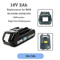 Baterai Lithium Isi Ulang 18V BL1840 BL1830 BL1820, Baterai Pengganti untuk Peniup Daun Tanpa Kabel MAK, Mesin Pemotong Rumput
