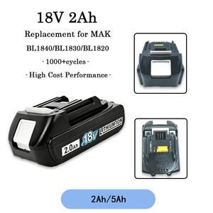 Batería de Litio Recargable de 18V BL1840 BL1830 <span class=keywords><strong>BL1820</strong></span>, Batería de Repuesto para Soplador de Hojas Inalámbrico MAK, Cortacésped - Product Image 1