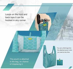 Sac fourre-tout écologique en taffetas de polyester léger et imperméable, sac d'épicerie pliable et robuste pour l'emballage alimentaire - Product Image 4