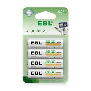 EBL रिचार्जेबल डबल A NIMH बैटरी 1.2V 2800mAh रिचार्जेबल AA बैटरी