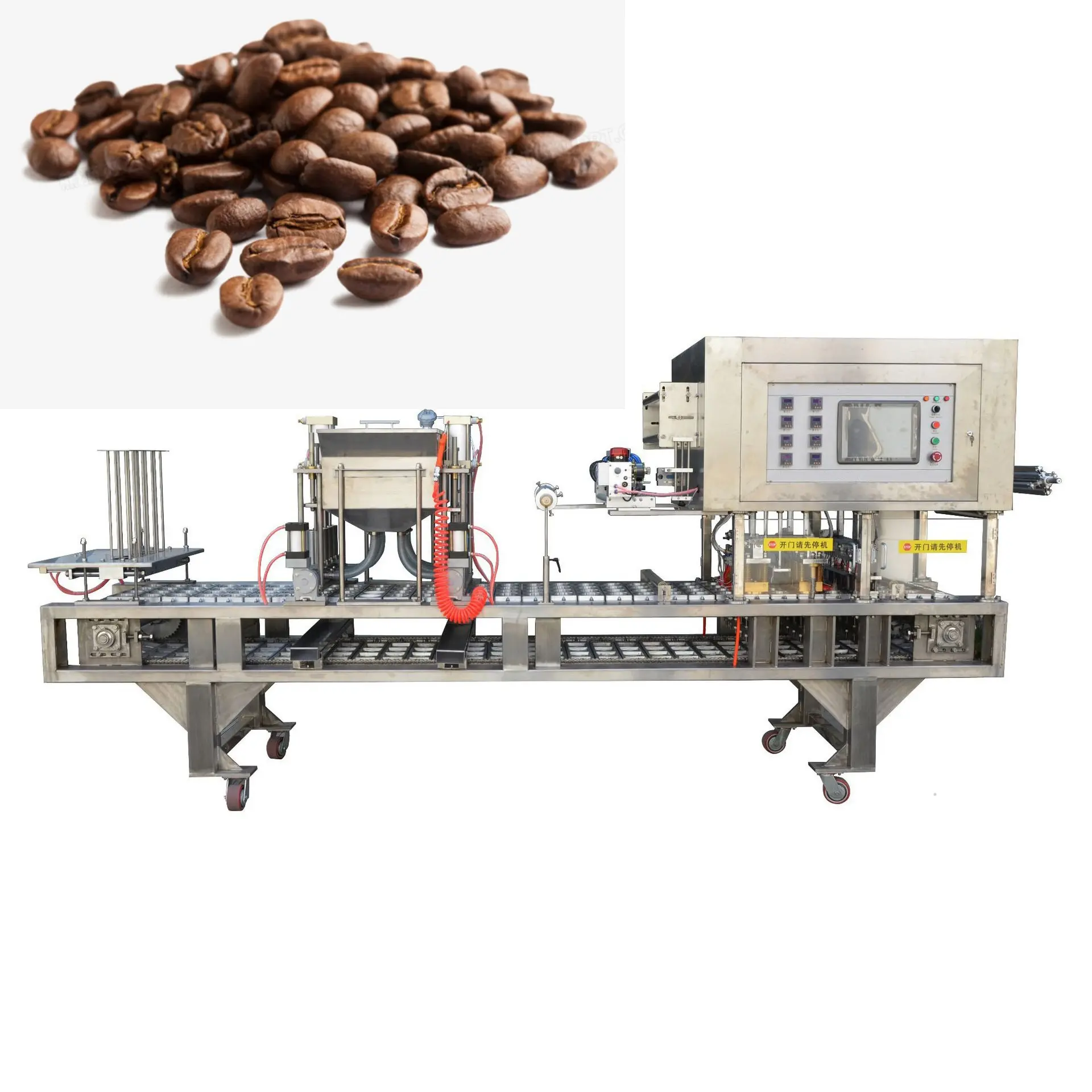 Otomatik baklagiller lineer kantar paketleme makinesi kahve çekirdekleri 4 kafa doğrusal ile dolum makinesi dozlama