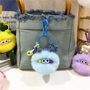 Porte-clés lumineux en peluche mignon et original en forme de boule de charbon, breloque de sac à dos, idée cadeau créative - Product Image 2