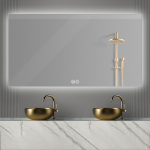 Hiện đại <span class=keywords><strong>LED</strong></span> hình chữ nhật gương cảm biến cảm ứng chuyển đổi chiếu sáng nhôm ống kính phòng tắm tủ cho salon phòng khách sản xuất Trung Quốc - Product Image 4