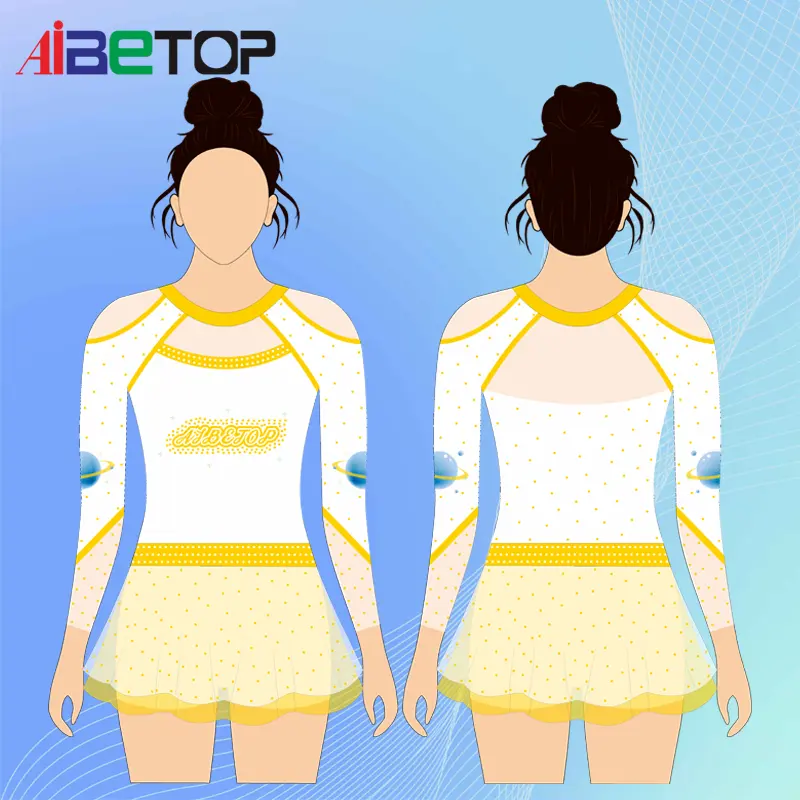 Venta rápida Mujeres Colorido Lujo Chica Competencia Ropa de baile Cheer Set Traje Ropa de porristas Mujeres