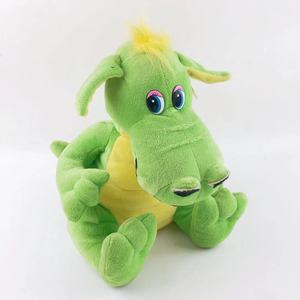 Peluche dinosauro verde caldo con occhi finti | Animale di pezza per bambini | Ultra morbido e certificato di sicurezza - Product Image 2