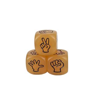 Luminoso 20mm 6 lados acrílico PMMA colores fluorescentes <span class=keywords><strong>piedra</strong></span> roca papel tijeras mano juego dedo adivinanzas juego dados cubo - Product Image 5
