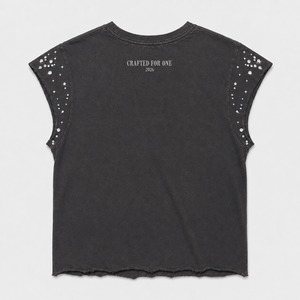 T-shirt sans manches personnalisé avec strass, col montant, motif crâne de boxeur, en coton épais 300 g/m², style streetwear pour homme - Product Image 2