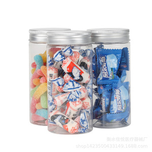 Manufacturer supplies 55*120 aluminum cap transparent <b>plastic</b> bottles, PET <b>plastic</b> <b>jars</b>, herbal tea and food packaging <b>jars</b>, - Product Image 5