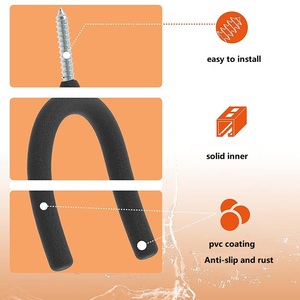 U-shaped Wall-Mounted Swivel Snap Hook Shovel Storage <b>Bracket</b> with Rotating Hanger Stainless Steel Garage Organizer - Product Image 3