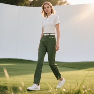 <span class=keywords><strong>Pantalon</strong></span> <span class=keywords><strong>Chino</strong></span> de travail de golf léger et respirant pour femmes personnalisation complète extensible droit pour le printemps - Product Image 2