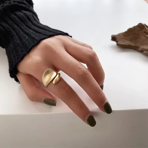 Irregular Metal <b>Ring</b> Gold Color Irregular Staggered Opening <b>Ring</b> for Women Man Hip Hop Trend <b>Ring</b> <b>Adjustable</b> Jewelry Gifts - Product Image 3