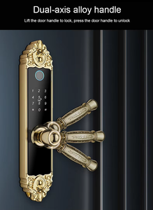 <span class=keywords><strong>Cerradura</strong></span> de Puerta <span class=keywords><strong>Principal</strong></span> de Lujo Estilo Europeo con Huella Dactilar y Contraseña, <span class=keywords><strong>Acceso</strong></span> por Aplicación TTlock TUYA, <span class=keywords><strong>Cerradura</strong></span> Digital para Puerta de Madera y Acero con Pestillo Único 5050 - Product Image 4