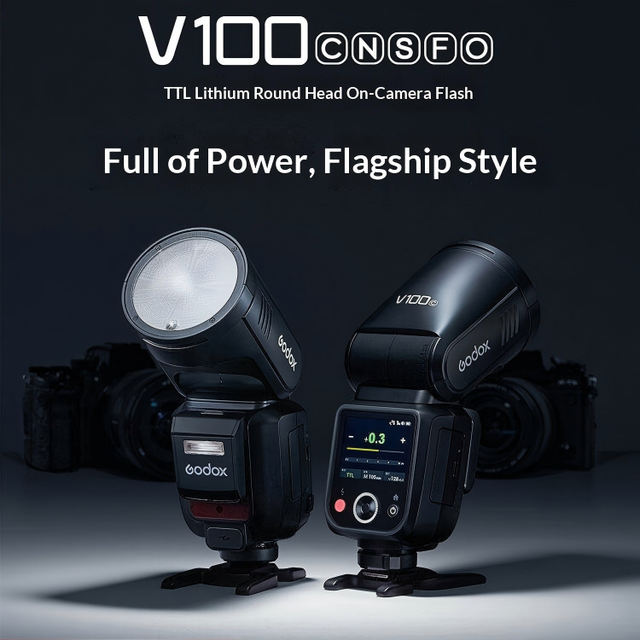 100W Godox V100 Professional On-Camera Flash TTL High Speed Sync Hot Shoe Light GN27m Wireless for for for Fujifilm