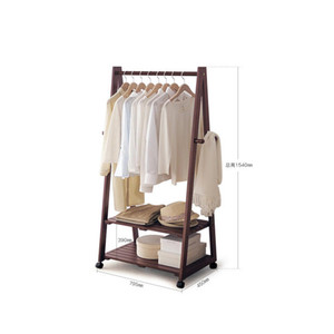 <span class=keywords><strong>Perchero</strong></span> de Madera Maciza Plegable con Ruedas y Sistema Magnético para Ropa, Mueble de Hogar Moderno - Product Image 1