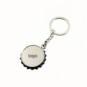 Porte-clés en métal personnalisé avec logo de marque, cadeaux promotionnels avec code de réduction pour accessoires de voiture, ouvre-bouteille gravé avec capuchon - Product Image 4