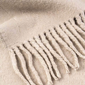 Luxury Pure 100% Mulberry <strong>Silk</strong> <strong>Throw</strong> 80%<strong>Silk</strong> 20%Cotton Natural Classical Super Soft 380GSM Taupe <strong>Silk</strong> Fleece Blanket with Fringe - Product Image 4