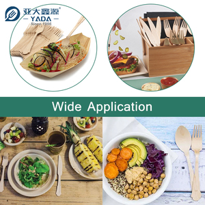 Yada dùng một lần sinh thái thân thiện bằng Gỗ Du lịch xử lý dao kéo với khăn ăn gỗ bánh mì salad trái cây ngã ba dao muỗng thiết lập dao kéo - Product Image 6