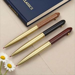 Wholesale Custom High End Wooden Ballpoint <b>Pens</b> 0.5MM Enduring Education Industry Gifts Bullet Shaped <b>Multi</b>-<b>Colored</b> Ink Black - Product Image 2