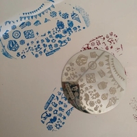 1 plaque de tamponnage pour nail art série Hehe, motif chat mignon et pattes de chat, en acier inoxydable, 5,5 cm