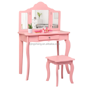 Grande pannello di legno di stoccaggio camera da letto mobili per bambini comò scrivania con specchio per bambini ragazze bagno Make-Up tavolo per uso appartamento - Product Image 3