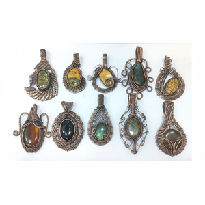New Arrival Tiger Eye Gemstone Wire <b>Wrap</b> Copper Pendant Handmade Jewelry <b>for</b> Making Republics Day Girls Jewelry & <b>Wedding</b> Gift - Product Image 1