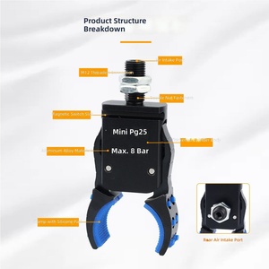 <b>Mini</b> Pneumatic <b>Robot</b> Arm Accessory Curved Gripper Clamp with Soft Silicone Jaw Magnetic Detection Nozzle EOAT Fixture - Product Image 4
