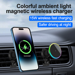 Nuevo Cargador Inalámbrico Magnético de Carga Rápida de 15W, Soporte para Teléfono de Coche con Luz RGB para <span class=keywords><strong>iPhone</strong></span> 17 16 15 14 <span class=keywords><strong>Pro</strong></span> <span class=keywords><strong>Max</strong></span> - Product Image 3